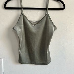 Green Velvet material Garage tank top